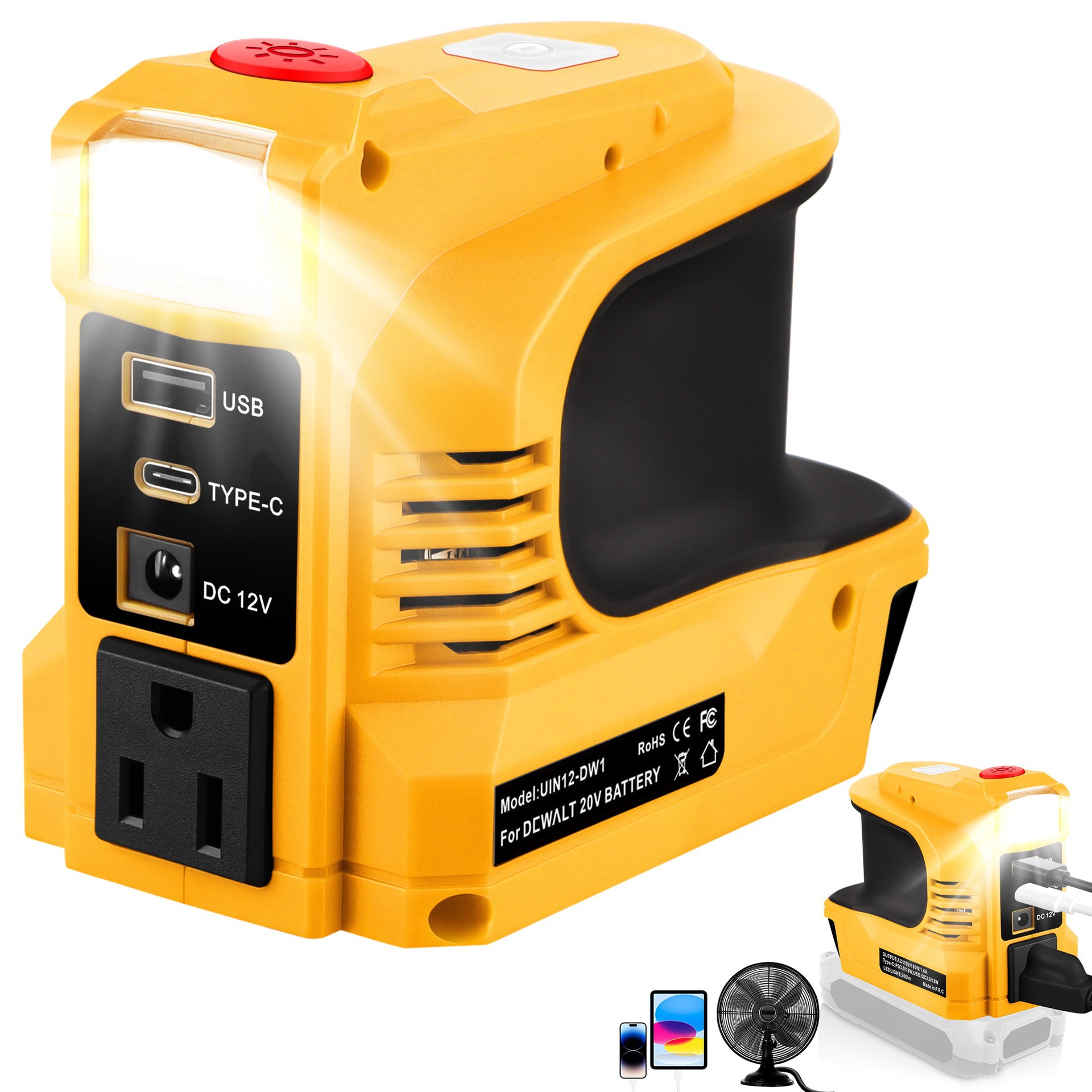 Lithium battery inverter 110V-yellow